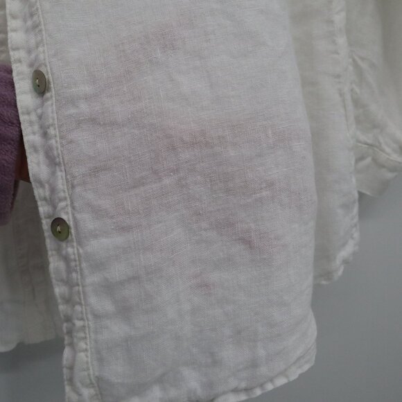 M Linen Top Women 2X White‎ Boho Romantic Prep Classy Feminine Delicate Ethereal - Picture 10 of 16